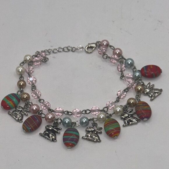LENOX  Beaded Easter Charm Bracelet - Picture 1 of 4
